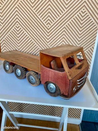 Ancien Camion En Bois Jouet Dejou - Berliet - Collection 1950 - Très Bon état