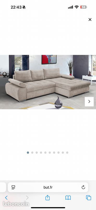 Canapé angle beige (image 4)