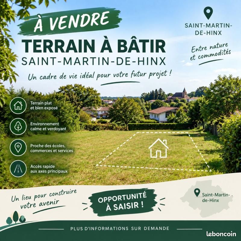 Terrain 852 m² · à Saint-Martin-de-Hinx · 157 500 €