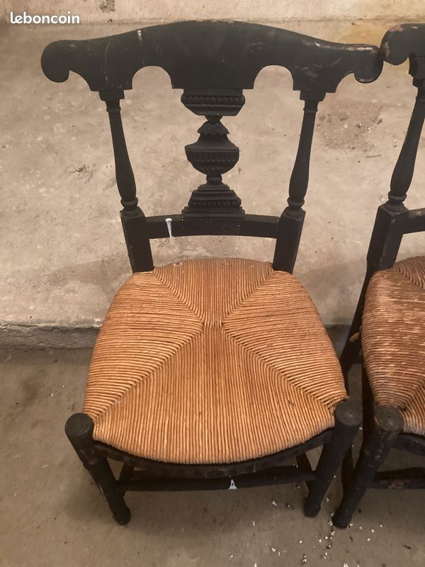 Chaise en bois et osier (image 3)