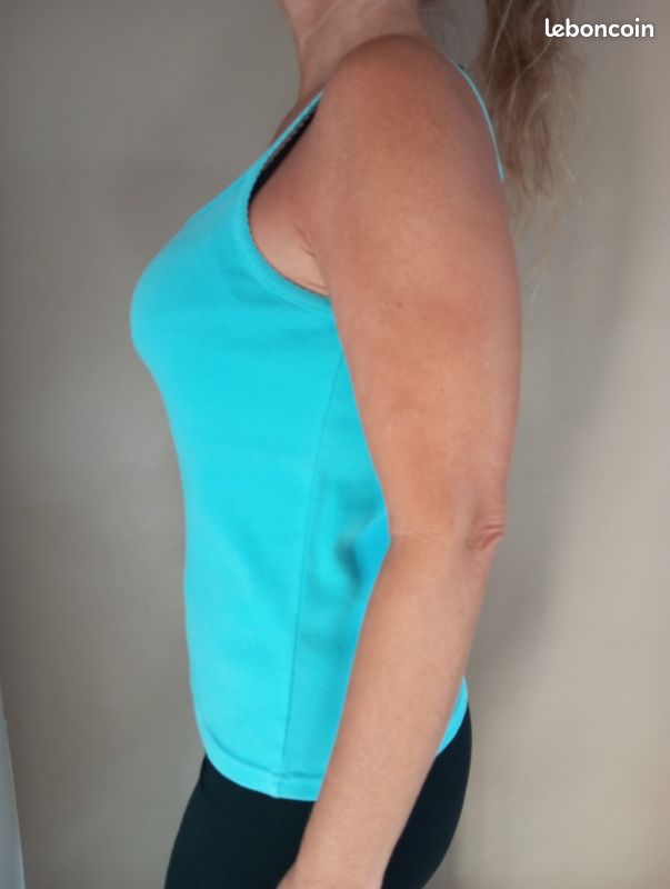 Tunique débardeur style vintage bleu turquoise Taille 36
