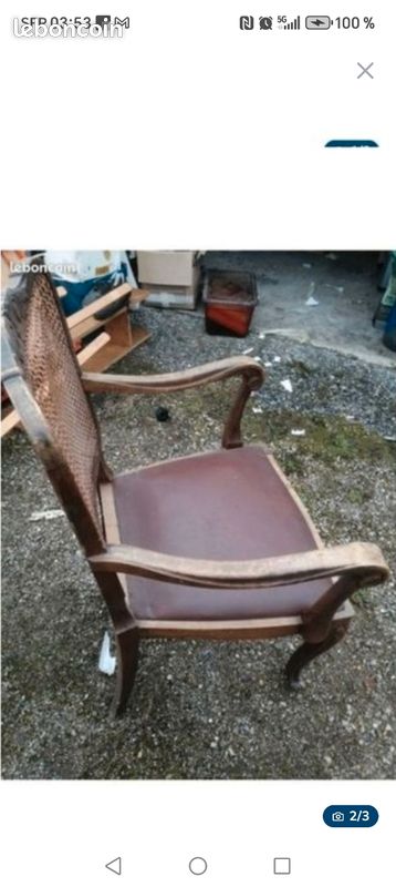 Chaises de notaire artisanal 20e (image 2)