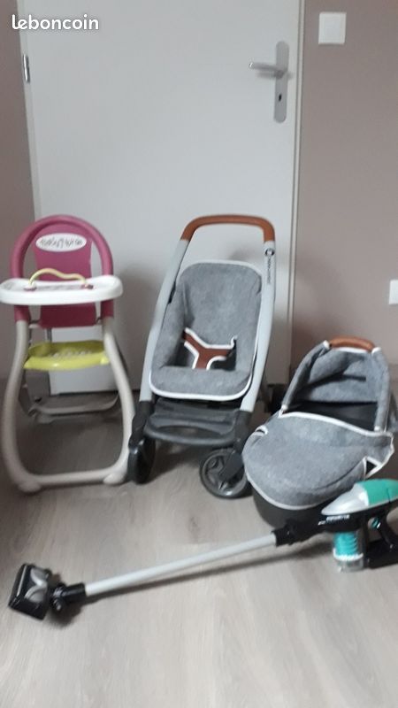 Lot combi-poussette bébé confort + chaise haute + aspirateur (image 1)