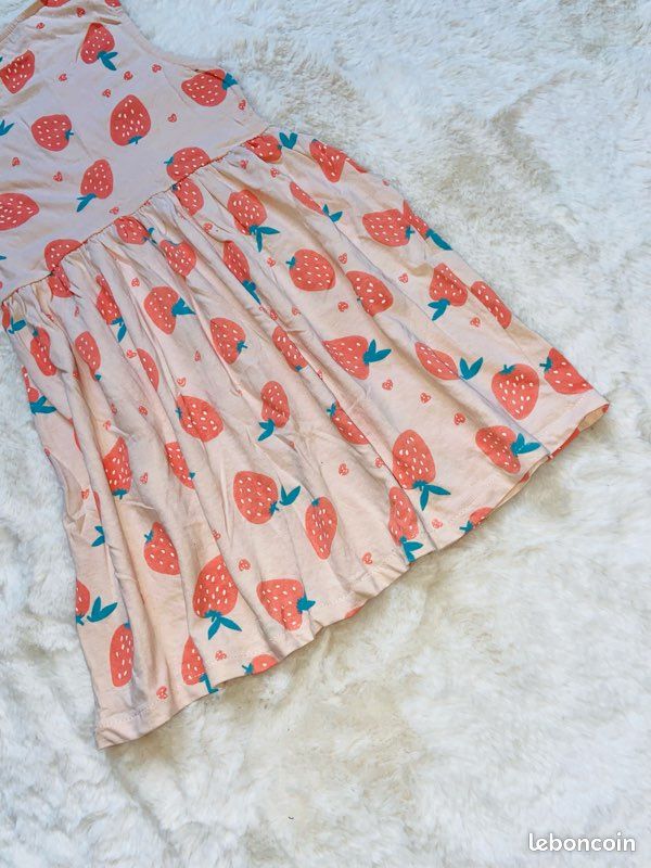 Robe D'été Kc Parker Fille Taille 7 - Abricot, Sans Manches, En Lin Et Coton - Printemps/Été