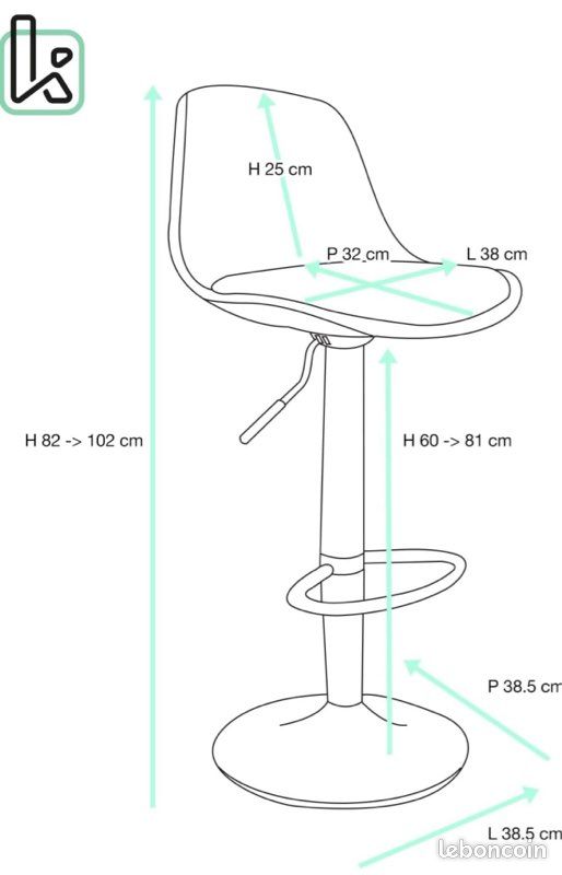 Lot de 2 tabourets de Bar (image 2)
