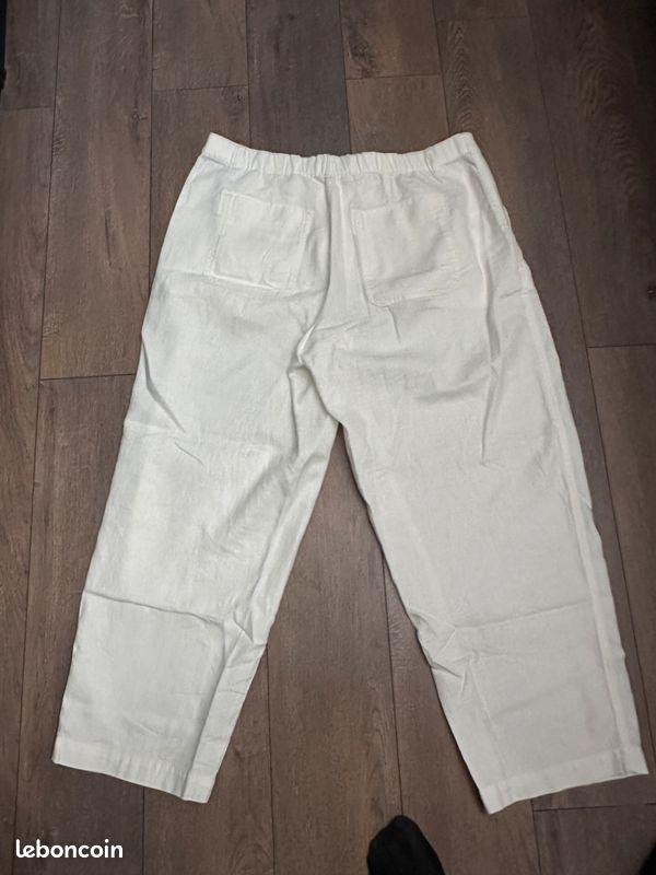 Pantalon été Uniqlo blanc T44 confortable (image 1)