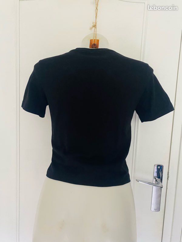 T-shirt Kappa crop top noir 100% coton (image 13)