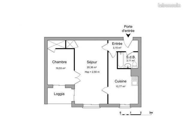 Appartement 2 pièces 48 m²