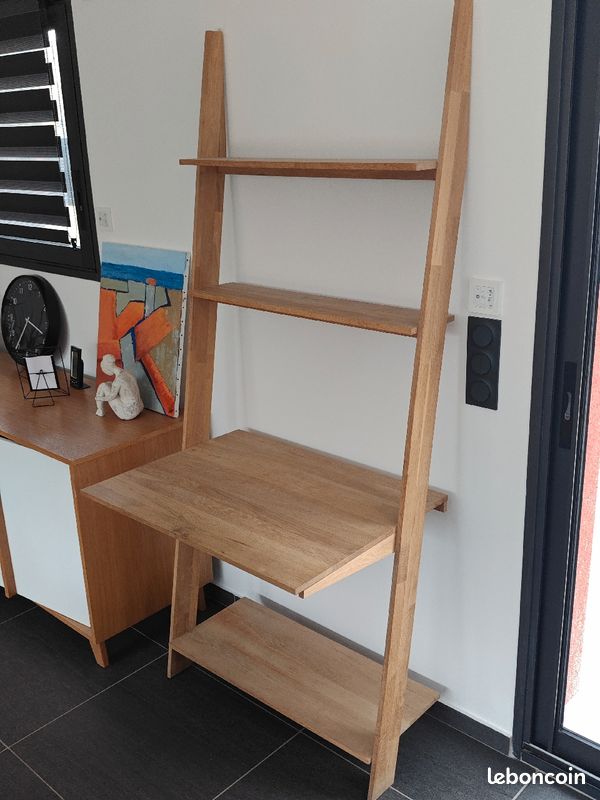 Étagère échelle bureau en chêne (image 3)
