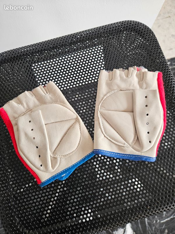 Gants de vélo en cuir souple & crochet taille M NOS (image 2)