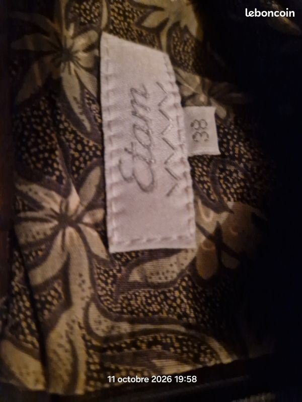 Cause Déménagement,Robe Longue,Très Élégante,Coton Viscose,Taille 38,Fermeture Éclair dos,Fendue d'un côté,Marque Etam, ex État (image 3)