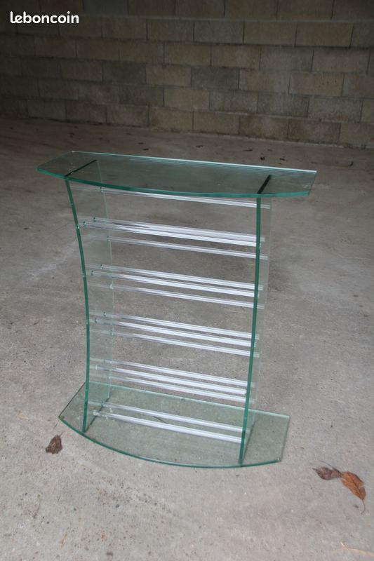 Petit meuble verre pour Wi fi avec étagères rangements divers (image 1)