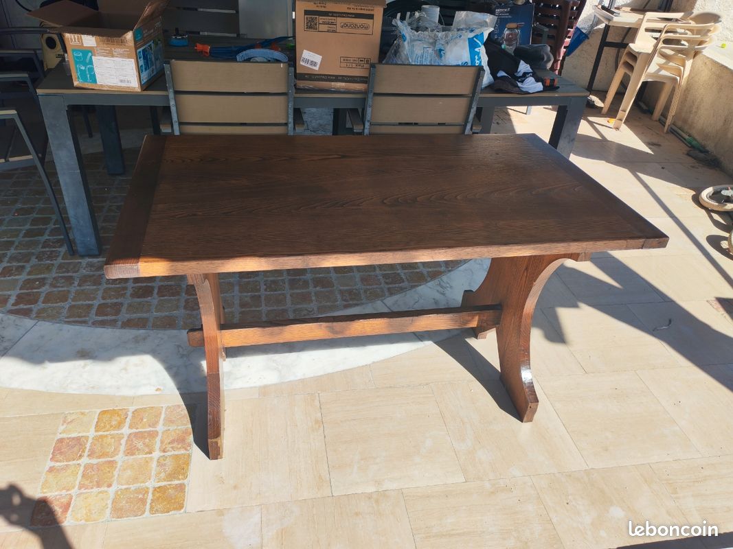 Table en chêne massif fabriquée par menuisier-50 (image 2)