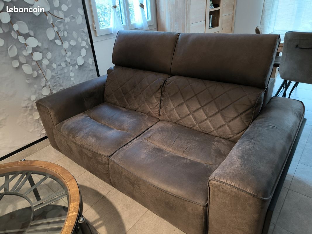 Canapé tissu marron modele busan de HetH (image 2)
