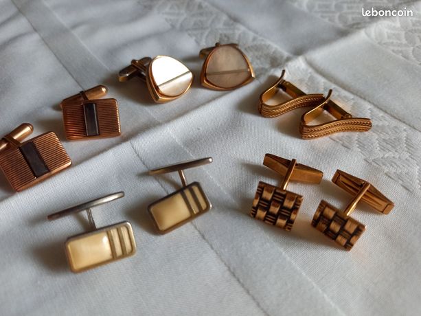 Lot De Boutons De Manchette Vintage - Anciens, Style Rétro, Occasion, Pour Collection Ou Porté