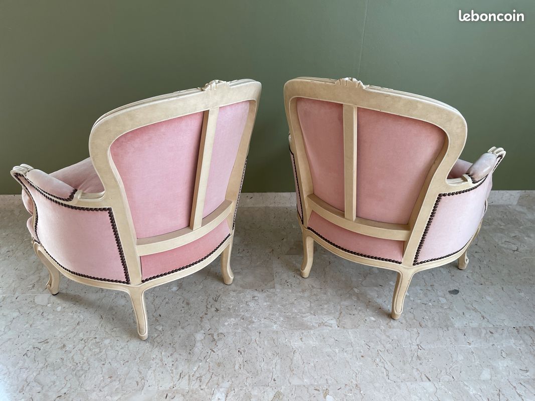 Fauteuil Bergère Baroque - Rose Or - Style Antique - Palazzo INT - Reproduction De Luxe