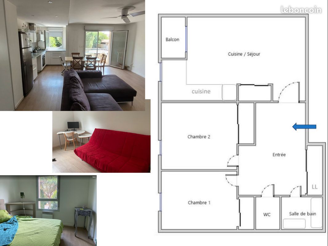 Appartement 3 pièces 64 m² · à Toulouse · 64 m² · 980 €/mois