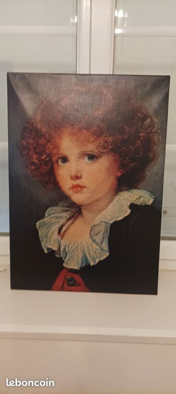 Petit garçon au gilet rouge sur toile Greuze° Décoration