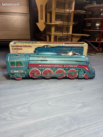 Locomotive Jouet Friction International Express MF-804 – Tôle Lithographiée Ancienne