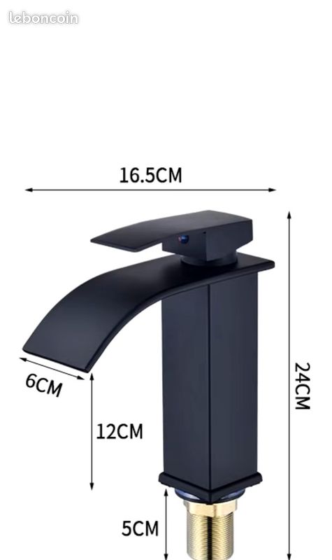 Robinet mitigeur cascade en acier inoxydable 304 + 2 flexibles 60cm - Doré Or (image 3)