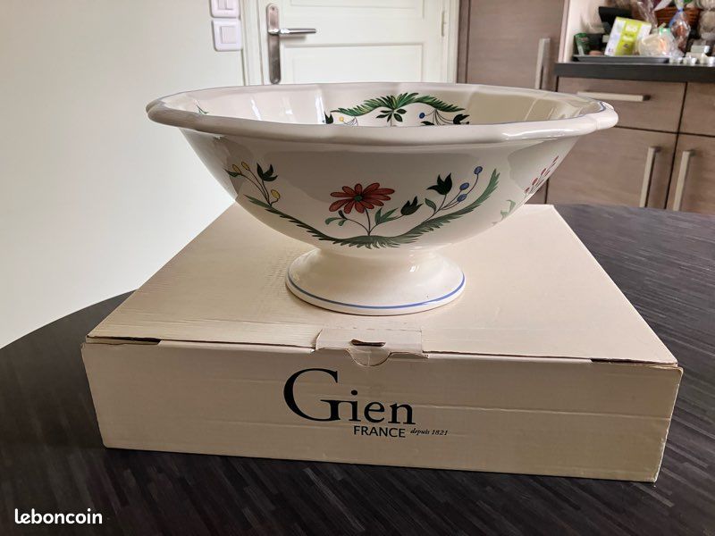 Vendue Grand saladier Gien 2L Décor oiseau de paradis (image 1)