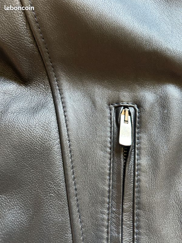 Blouson Hommes ou femmes cuir véritable d’Arienzo Italie Taille 44 / Neuf (image 10)