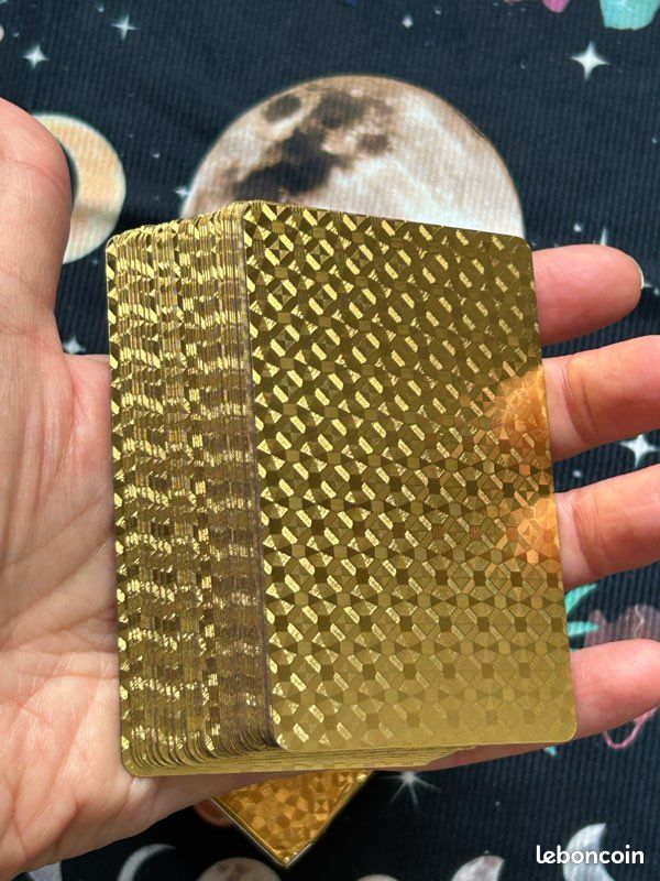 54 Cartes à Jouer Plastique Dorées Holographiques YIMINGOUFEI - Jeu Imperméable Pour Fêtes Et Famille