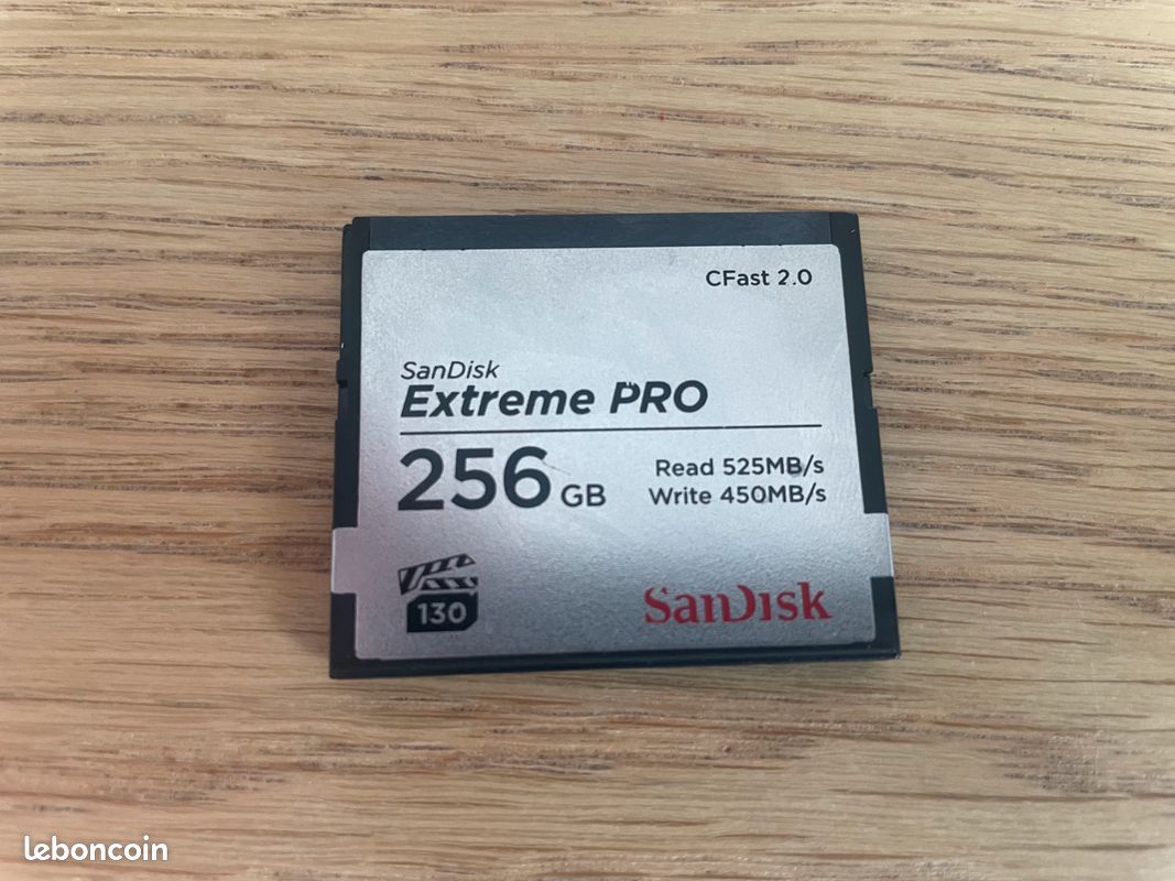 Carte Mémoire SanDisk Extreme PRO CFast 2.0 - 256 Go - Vitesse Écriture 450 Mo/s - Idéale Vidéo 4K Et Photo Pro