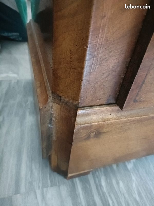 Bibliotheque vitrée ancienne XIX ème style Louis Philippe origine Saint Nazaire (image 5)