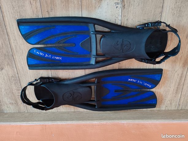 Palmes De Plongée Scubapro Twin Jet II – Caoutchouc Thermoplastique, Propulsion Maximale, Minimales, Fendu