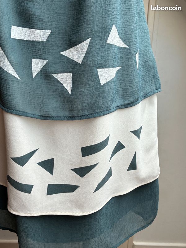 Robe chic blanche gris-bleu Mado et les Autres - T.40 - TBE (image 3)