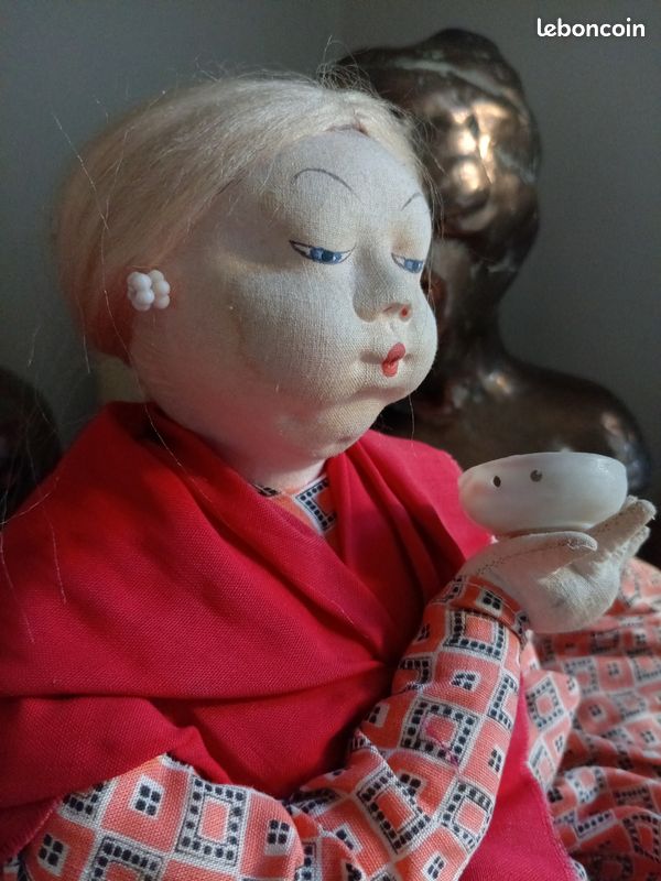 Poupée artisanale, Babouchka couvre-théière, vintage années 1980 - Collection