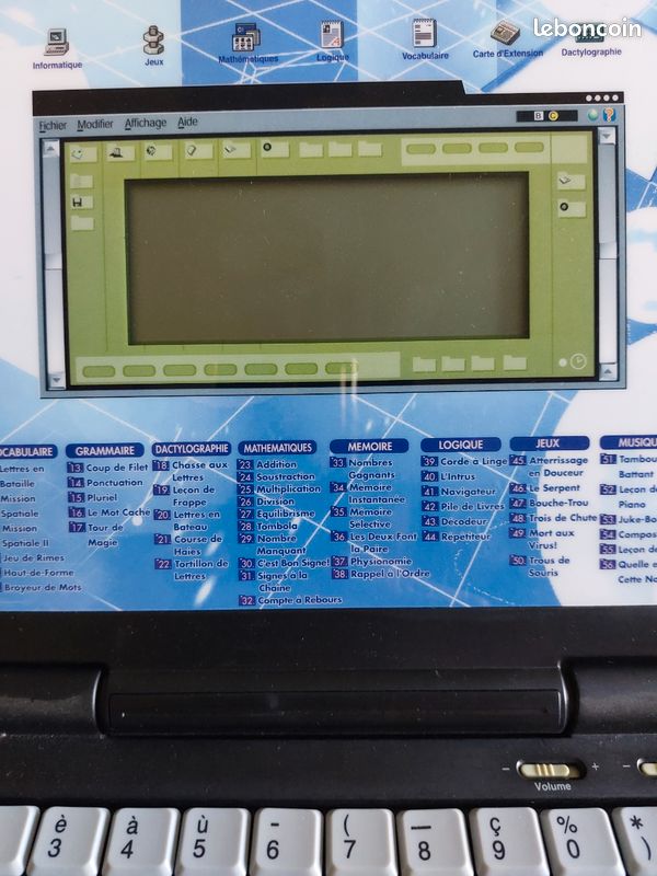Ordinateur éducatif Vintage ALLO PROF – VTL INFO RÉALITÉ, Complet Avec Fiches, Jeu Rare