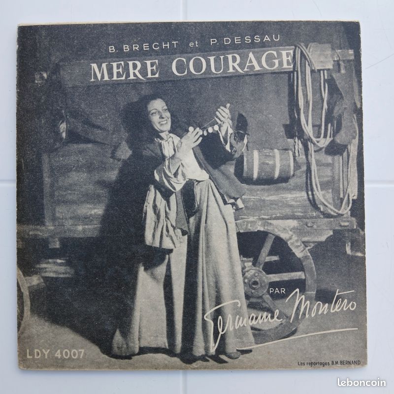Vinyl EP "Mère Courage" de Brecht et Dessau chanté par Germaine Monteiro, le chant du monde 1952 (image 1)