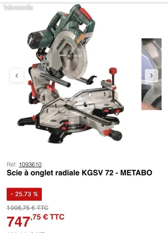 Vend scie à onglets metabo (image 1)