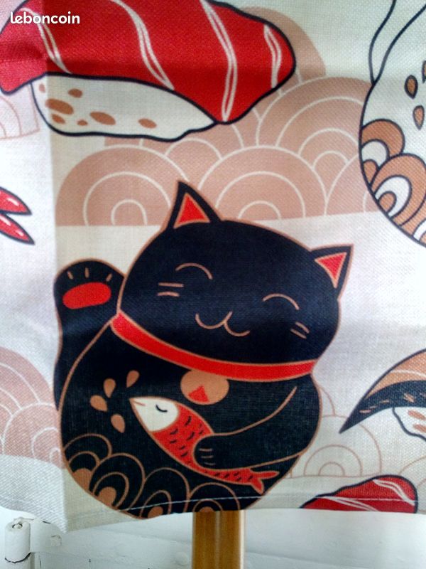 Tablier japonais motif Maneki Neko Sushi NEUF dans son emballage (image 4)