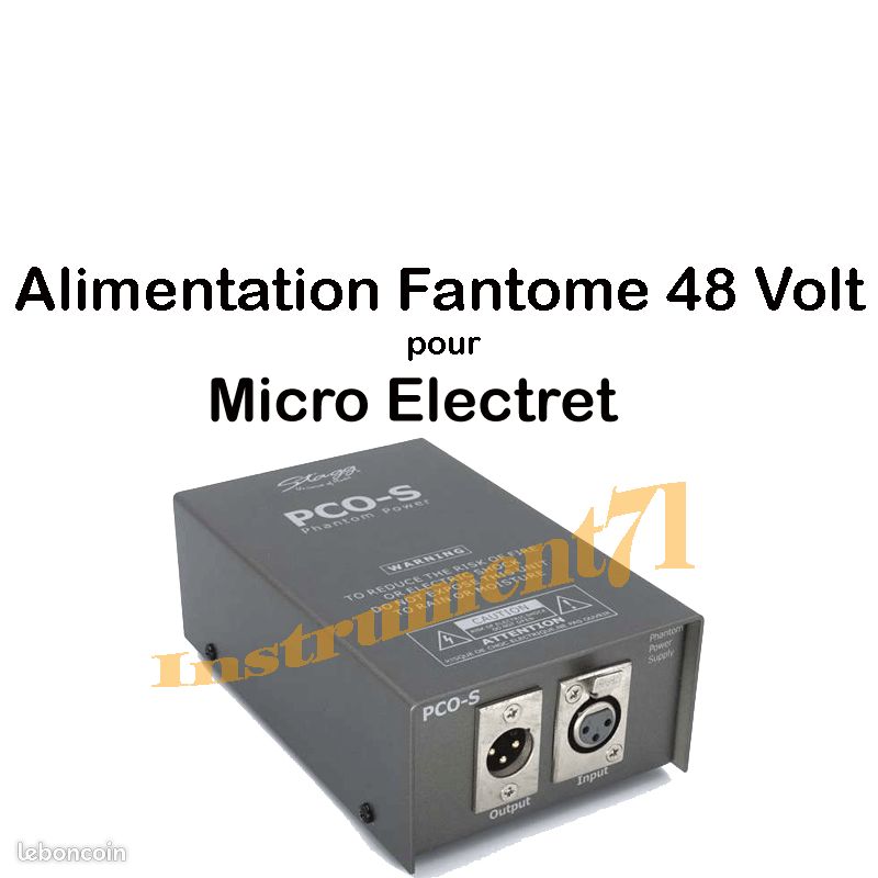 Alimentation Micro Condensateur Alimentation Fantôme 48V Fockety 2 Canaux - Pour Microphones Condensateur Alimentation 2 Canaux XLR