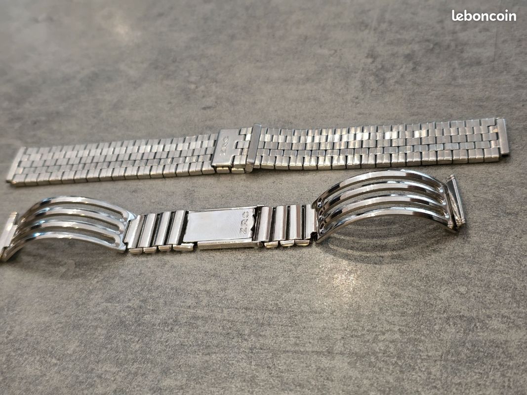 Bracelet De Montre ZRC Vintage Acier Plaqué Or 20 Mm - Fantaisie, Fabrication Française