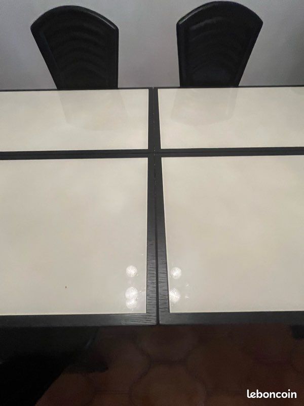 Très bonne affaire - table bois et verre avec rallonge incorporé + 6 chaises - LA MAISON CONTEMPORAINE (image 8)