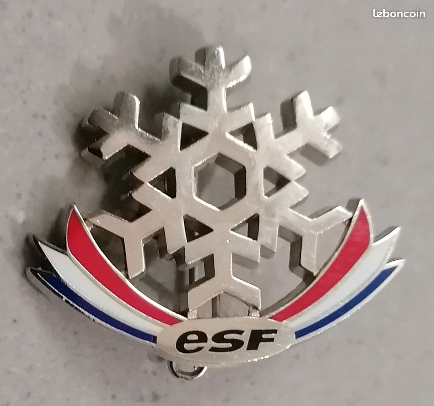 Lot De 2 Insignes ESF Ski – Médaille Flocon, Édition 2000, Fabrication Française