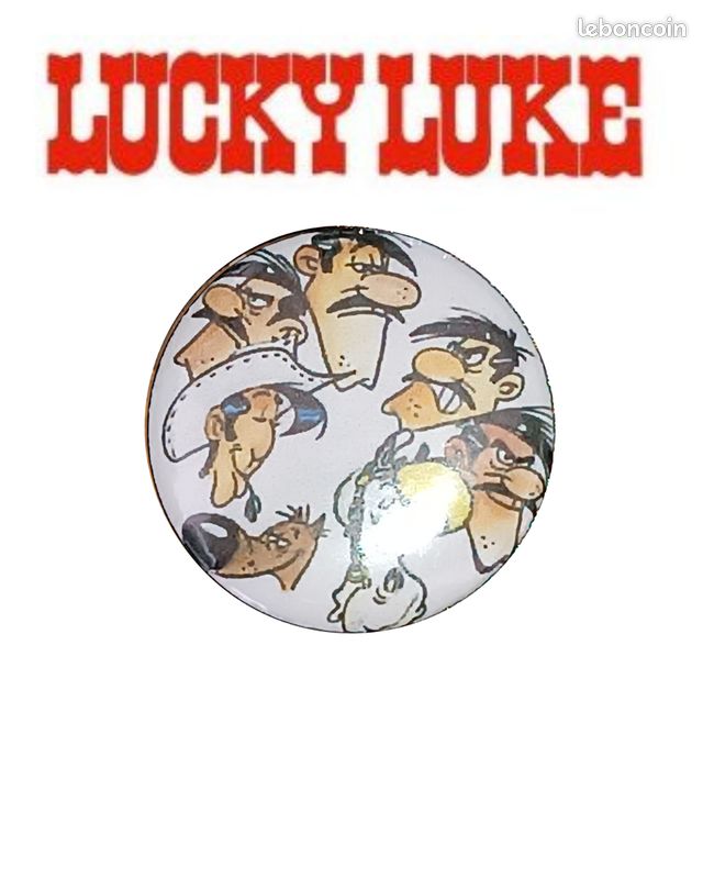 Lot De 5 Badges Lucky Luke – 3,2 Cm – BD / Western – Fait Main En France - Collection