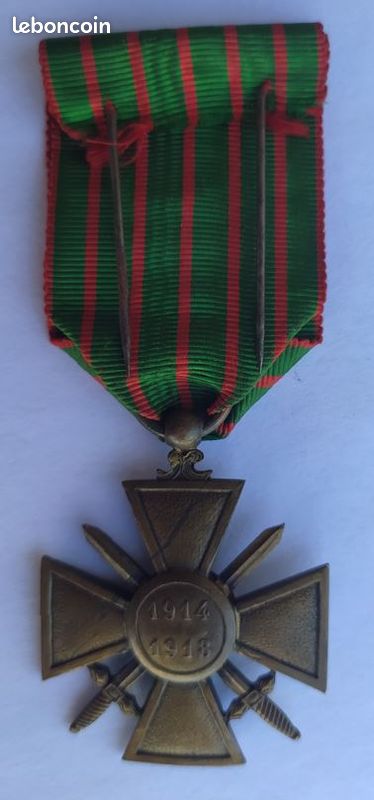 80.013) Croix de guerre 1914-1918 - 1 citation - Médailles