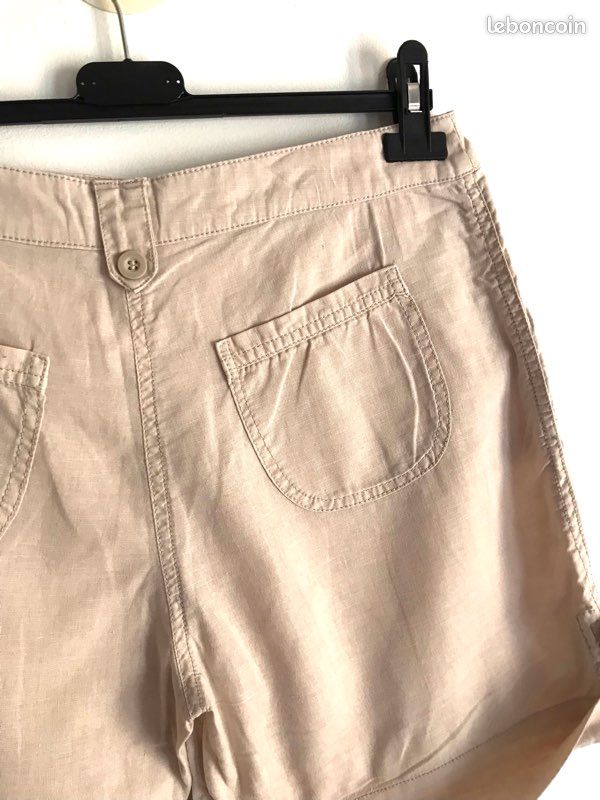 Short beige en lin et coton Tout simplement taille 40 (image 8)