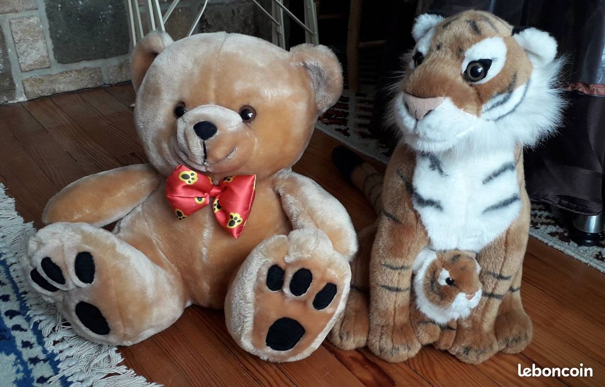gdes peluches 10Euro(s)piece haut tigre et son bébé 40 (image 1)