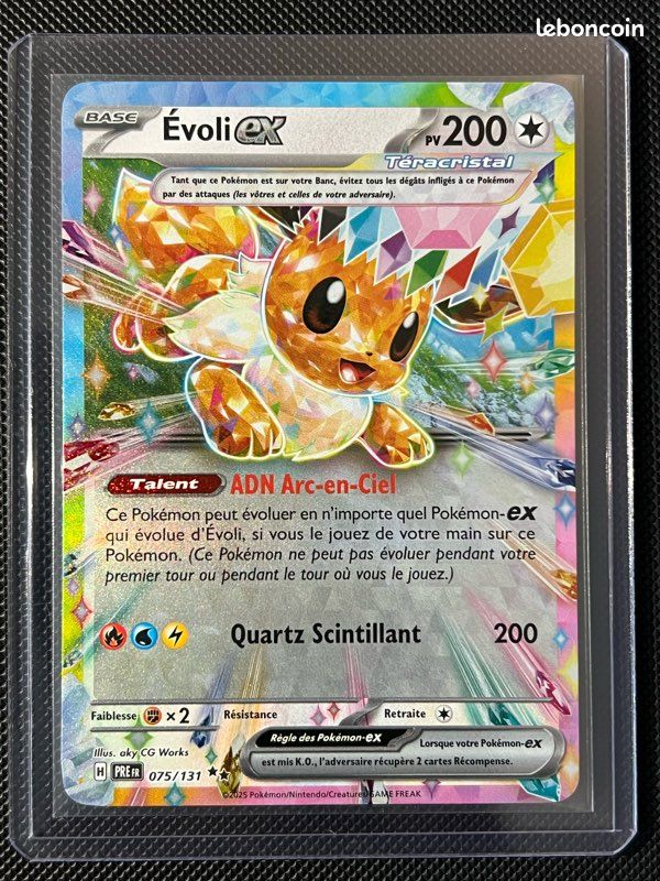 Évoli-ex 075/131 Téracristal – Coffret 10 Cartes Pokémon Françaises, Série Évolutions Prismatiques, Ultraboost X Écarlate & Violet