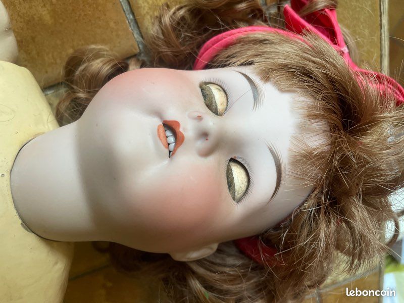 Poupée Ancienne Tete Porcelaine Grand-Laviers 80132 Jeux - Jouets