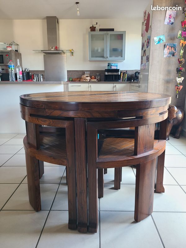 Table massif Teck et Bambou (image 1)