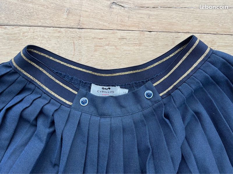 JUPE Plissée Fille bleu marine Cyrillus 12 ans Vêtements