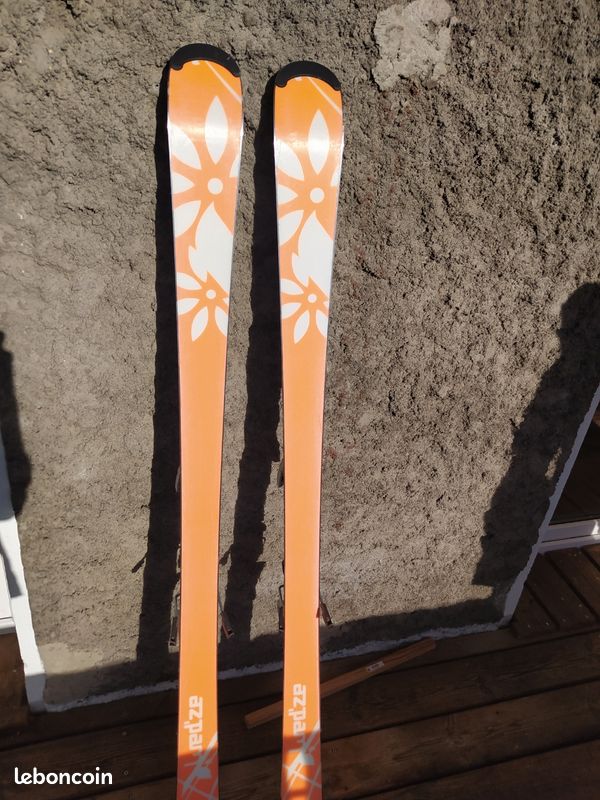 ski occasion adulte WEDZE LADY BELLE taille : 143 cm = 1 mètre 43 + fixations