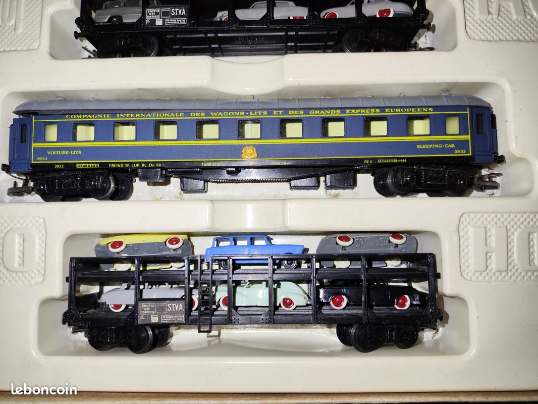 Boîte Jouef HO – Train Auto Couchettes Réf 754 + Accessoires, Occasion